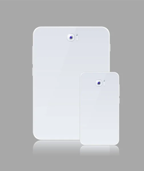 White Gadget Blank Touch Screen Изолированные Элементы Заднем Плане — стоковый вектор