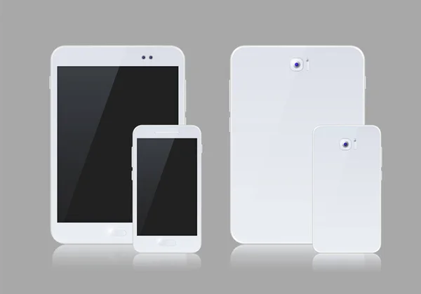 Weißes Gadget Mit Leerem Touchscreen Vereinzelte Elemente Hintergrund — Stockvektor