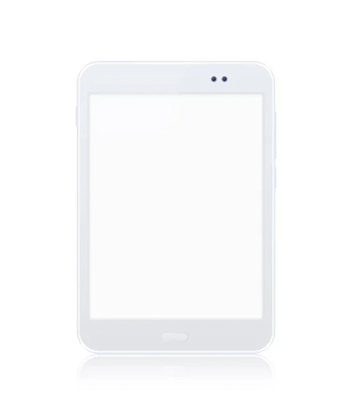 现实的白板和白色智能手机在白色背景上的空白屏幕模拟 孤立的向量元素 — 图库矢量图片