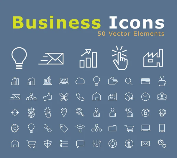 Set Minimal Thin Line Business Icons Изолированные Векторные Элементы — стоковый вектор