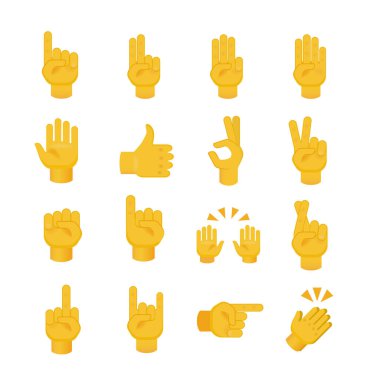 Şeffaf Arkaplanda Düz Tarzlı El. İzole Vektör İllüstrasyonu