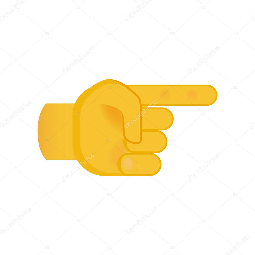 Hand with Flat Style on Transparent Background . Isolated Vector Illustration