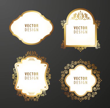 Gri Arkaplanda Yüksek Kalite Lüks Çerçeve. Vektör İzole Resimleri