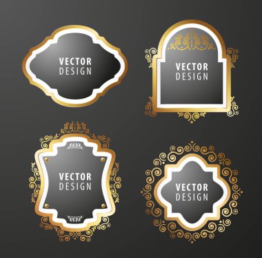 Gri Arkaplanda Yüksek Kalite Lüks Çerçeve. Vektör İzole Resimleri