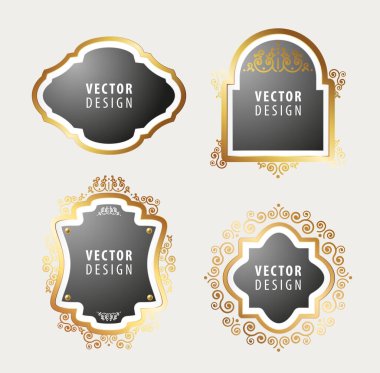 Gri Arkaplanda Yüksek Kalite Lüks Çerçeve. Vektör İzole Resimleri