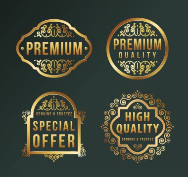 Yüksek Kalite Lüks Etiket. Vektör İzole Resimleri