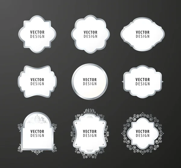 Set High Quality Luxury Frame Gray Background Vector Isolated Illustration — Stock Vector