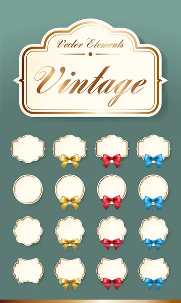 Set High Quality Vintage Labels Transparent Background Vector Isolated Illustration — Stock Vector