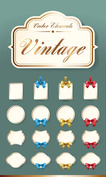 Set High Quality Vintage Labels Transparent Background Vector Isolated Illustration — Stock Vector