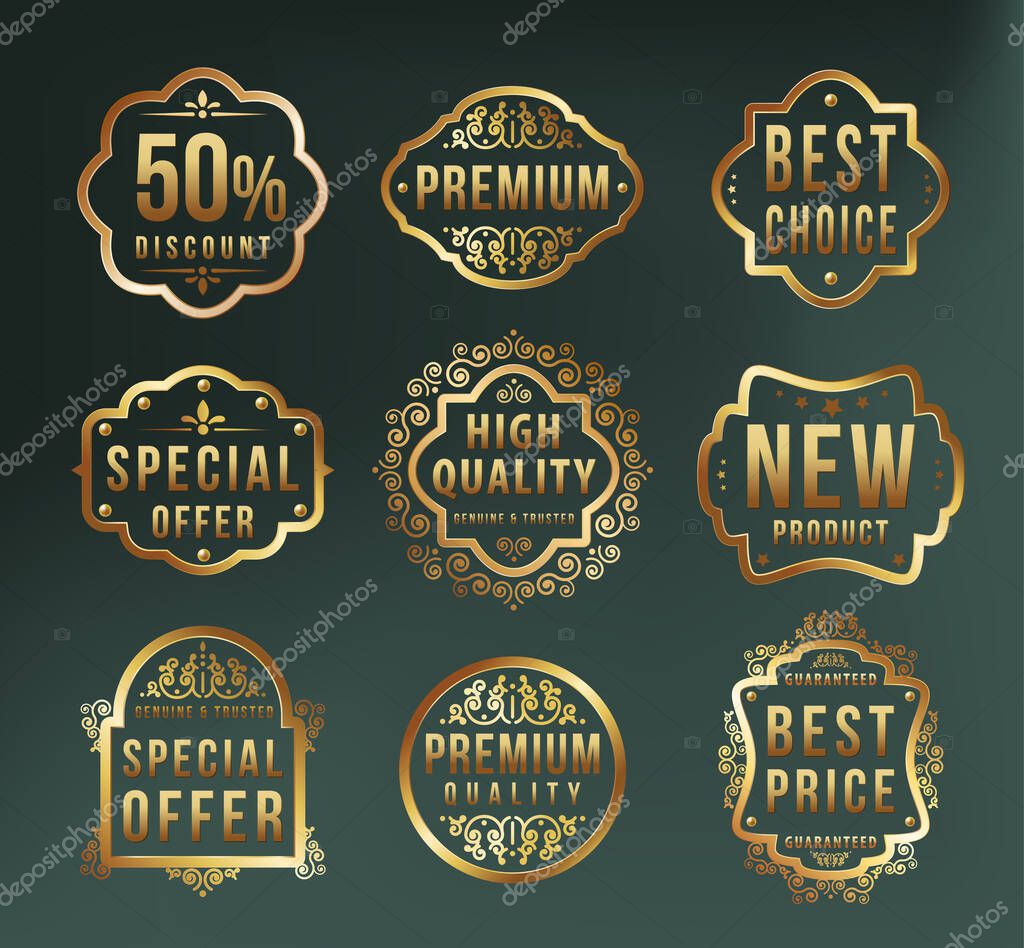 High Quality Luxury Label . Vector Isolated Illustration