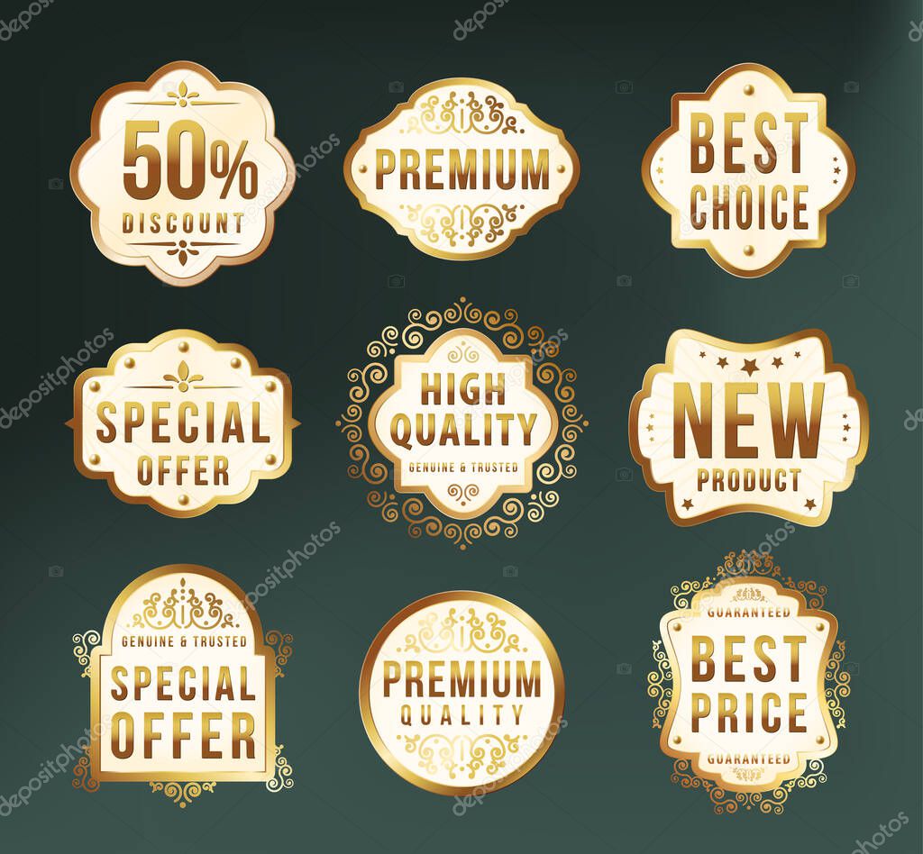 High Quality Luxury Label . Vector Isolated Illustration