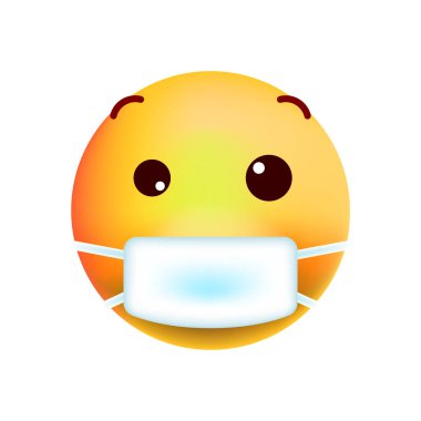 Arka planda Sevimli Yüksek Kaliteli Duygu. İzole Vektör İllüstrasyonu 