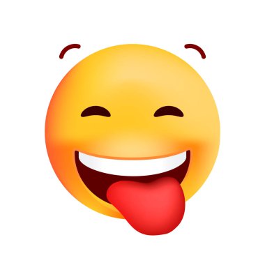 Arka planda Sevimli Yüksek Kaliteli Duygu. İzole Vektör İllüstrasyonu 