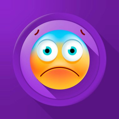 Arka planda Sevimli Yüksek Kaliteli Duygu. İzole Vektör İllüstrasyonu 