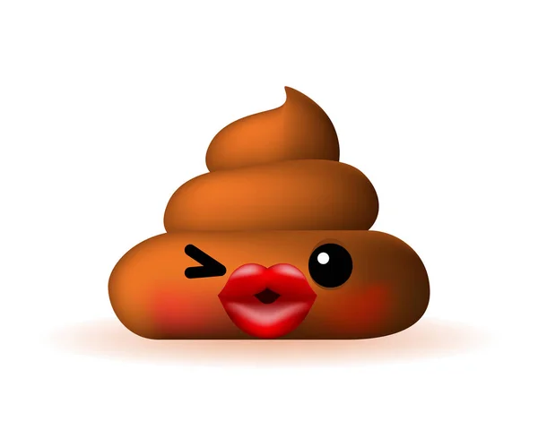 Cute High Quality Poo Emoticon Background Ilustrasi Vektor Terisolasi - Stok Vektor