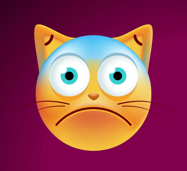 Cute Wysokiej Jakości Cat Emoticon Tle Izolowana Ilustracja Wektora — Wektor stockowy