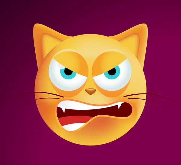 Isolated Cute Angry Cat Emoji Stock Illustration - Illustration of smile,  kawaii: 225096209