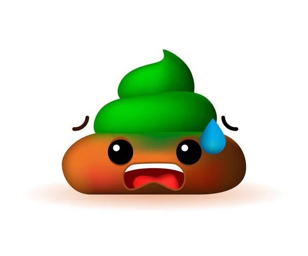 Cute High Quality Poo Emoticon Background Ilustrasi Vektor Terisolasi - Stok Vektor