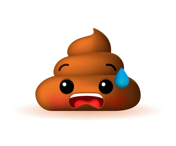 Cute High Quality Poo Emoticon Background Ilustrasi Vektor Terisolasi - Stok Vektor