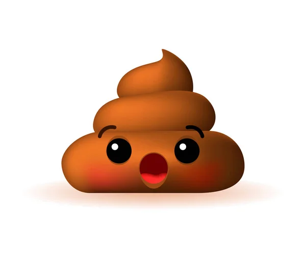 Cute High Quality Poo Emoticon Background Ilustrasi Vektor Terisolasi - Stok Vektor