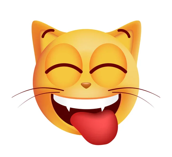 かわいい高品質の猫の感情の背景 絶縁ベクトルイラスト — ストックベクタ