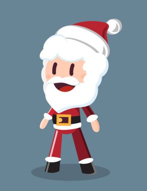 Çok Mutlu Noel Baba Çizgi Filmi Hediyeli. İzole Vektör Elementleri. Beyaz Arkaplan