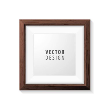 Sunumlar için Beyaz Arkaplanda Gerçekçi Minimum İzole Ahşap Çerçeveler. İzole Vektör Elementleri