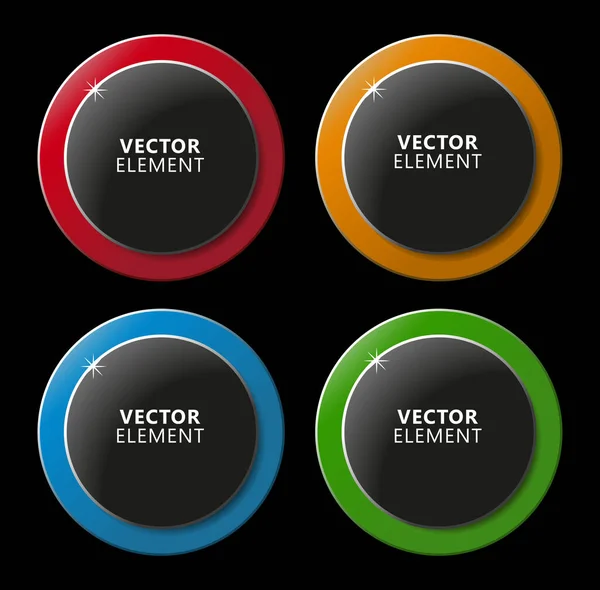 Étiquettes Couleur Modernes Haute Qualité Sur Fond Noir Illustration Isolée — Image vectorielle