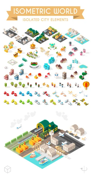 Build Your Own City Set Isolated Minimal City Vector Elements — Stock Vector