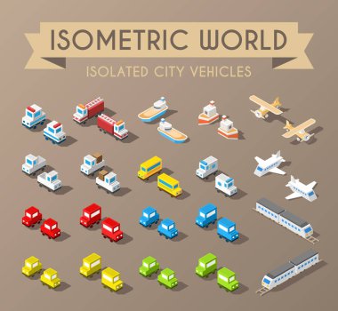 İzole edilmiş Asgari Şehir Elementleri. Gölgeli Araçlar