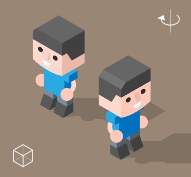 İzole edilmiş Asgari Şehir Elementleri. Gölgeli Adam.