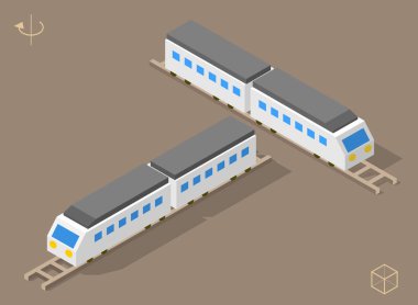 İzole edilmiş Asgari Şehir Elementleri. Gölgelerle Tren