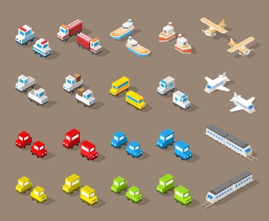 İzole edilmiş Asgari Şehir Elementleri. Gölgeli Araçlar