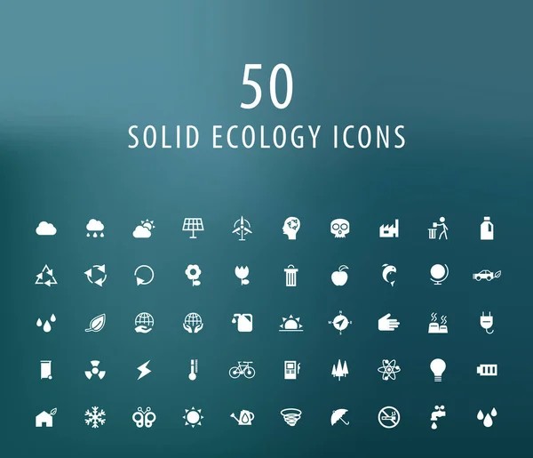 一套50个通用生态图标 孤立的元素 — 图库矢量图片