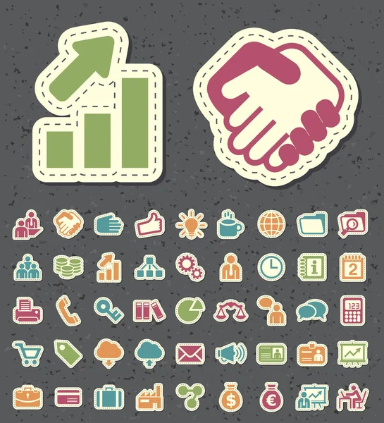 Set Von Universal Standard New Color Business Icons Paper Cut — Stockvektor