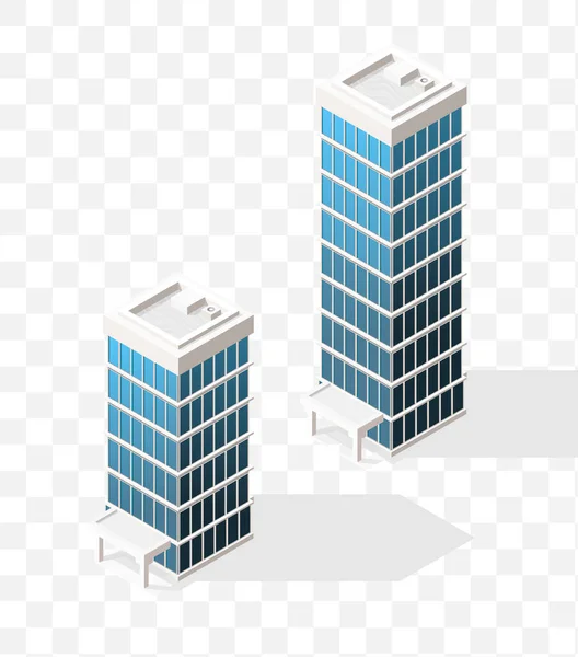 Isometric High Quality City Building Shadows Background Ізольовані Векторні Елементи — стоковий вектор
