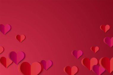 Gradyan Arkaplanda Kalbin Yüksek Kaliteli Kağıt Şekli. Tasarımınız için Aşk Posteri. İzole Vektör Elementleri