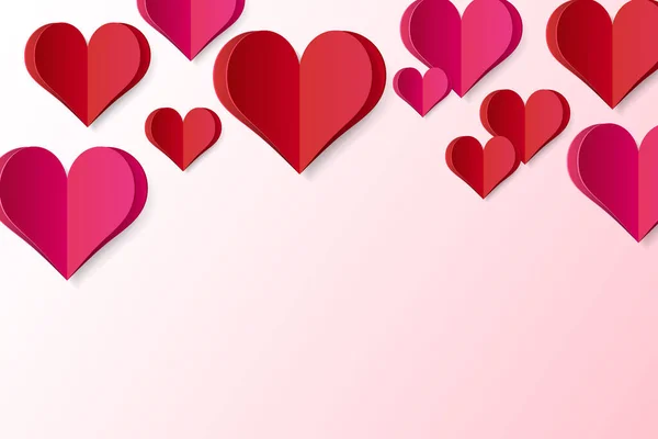 Gradyan Arkaplanda Kalbin Yüksek Kaliteli Kağıt Şekli Tasarımınız Için Aşk — Stok Vektör