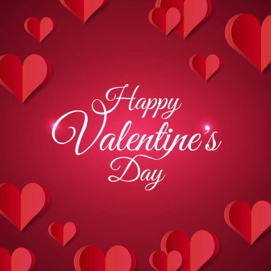 Gradyan Arkaplanda Kalbin Yüksek Kaliteli Kağıt Şekli. Tasarımınız için Aşk Posteri. İzole Vektör Elementleri