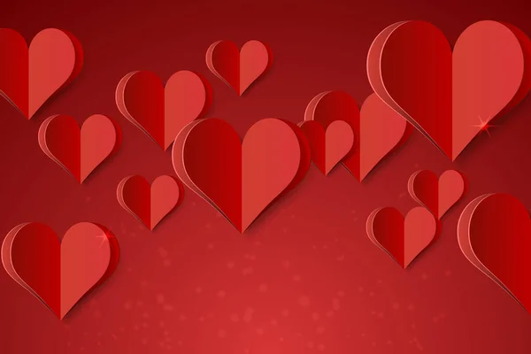Papier Haute Qualité Forme Coeur Sur Fond Dégradé Affiche Amour — Image vectorielle