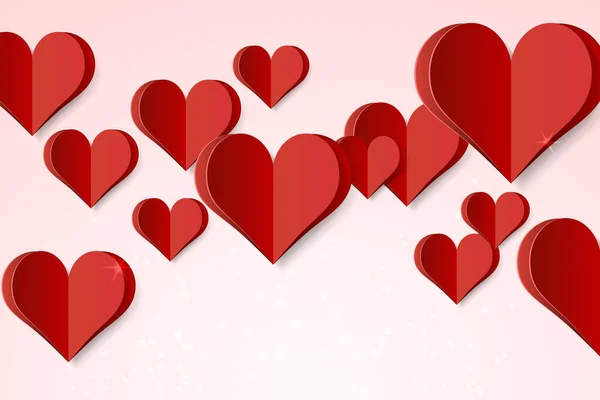 Papier Haute Qualité Forme Coeur Sur Fond Dégradé Affiche Amour — Image vectorielle