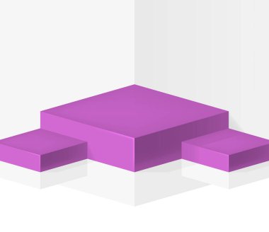 Yumuşak Gölgeli Modern Tasarımlı Üç Boyutlu Temiz Oda İçi. İzole Vektör Elementleri