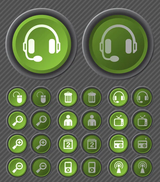Düğme Deki Çokluortam Simgeleri — Stok Vektör