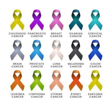 High Quality Cancer Ribbon for your Design . Isolated Vector Elements clipart