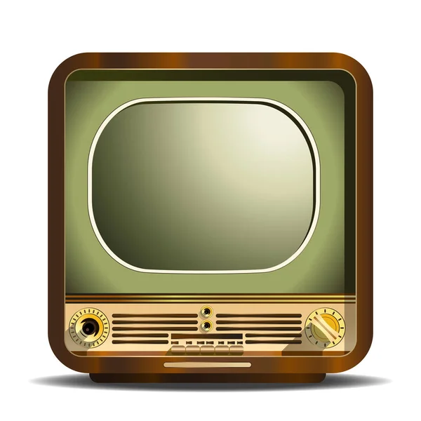 Icône Télévision Vintage Mignon Sur Fond Blanc Illustration Vectorielle Isolée — Image vectorielle