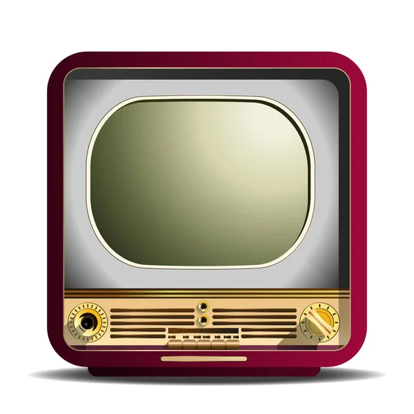 Icône Télévision Vintage Mignon Sur Fond Blanc Illustration Vectorielle Isolée — Image vectorielle