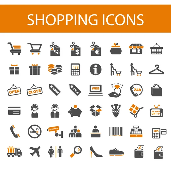 Conjunto Iconos Compras Para Diseño Elementos Vectoriales Aislados — Vector de stock