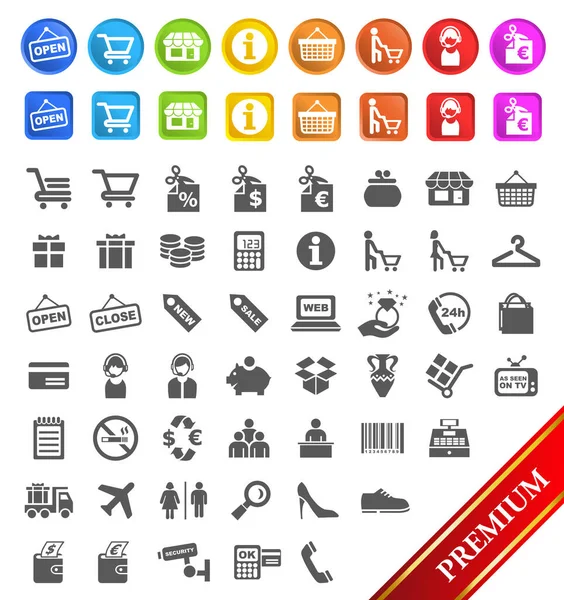 Shopping Pictogrammen Witte Achtergrond Geïsoleerde Vectorelementen Vectorbeelden