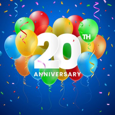 İyi ki Doğdun Parti Tasarımı için 3 Boyutlu Sayılar ve Köpüklü Konfeti ile Yüksek Kaliteli Yıldönümü Kutlaması Posteri. İzole Vektör Elementleri