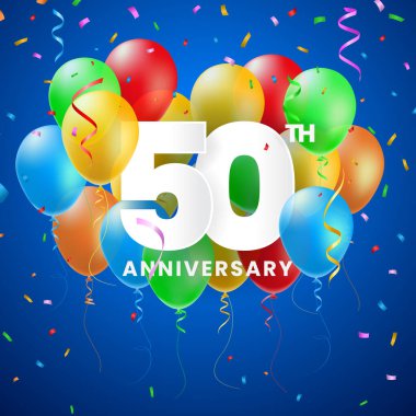 İyi ki Doğdun Parti Tasarımı için 3 Boyutlu Sayılar ve Köpüklü Konfeti ile Yüksek Kaliteli Yıldönümü Kutlaması Posteri. İzole Vektör Elementleri